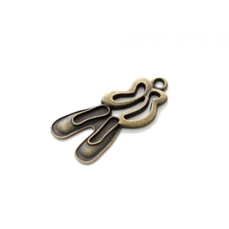 Zawieszka metalowa Charms ScrapBerry's Baletki Brąz, 25mm